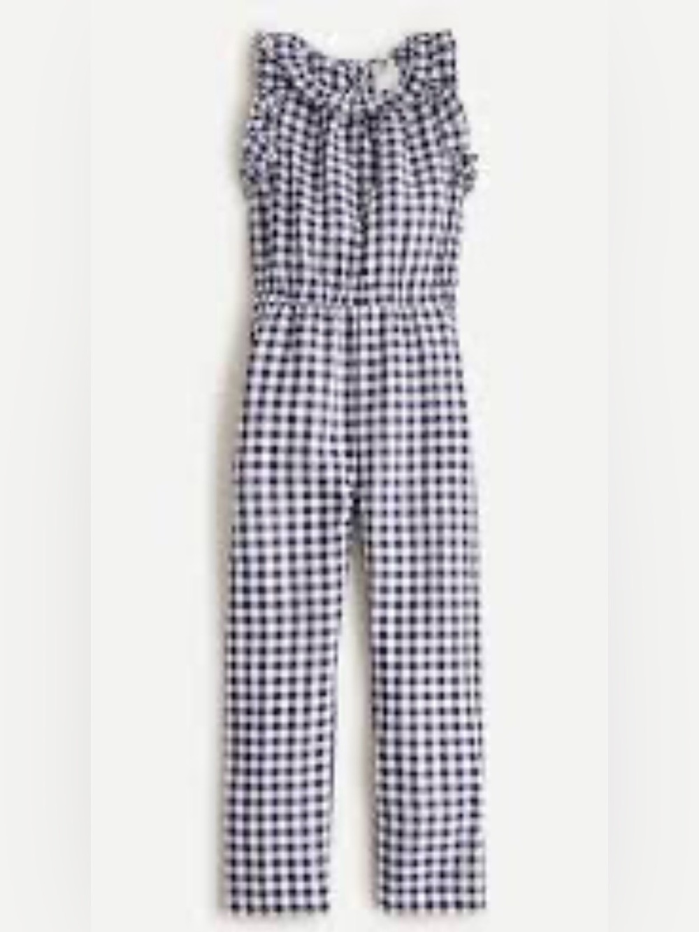 J Crew - Girls Ruffle Trim Gingham Jumpsuit - Size 5
